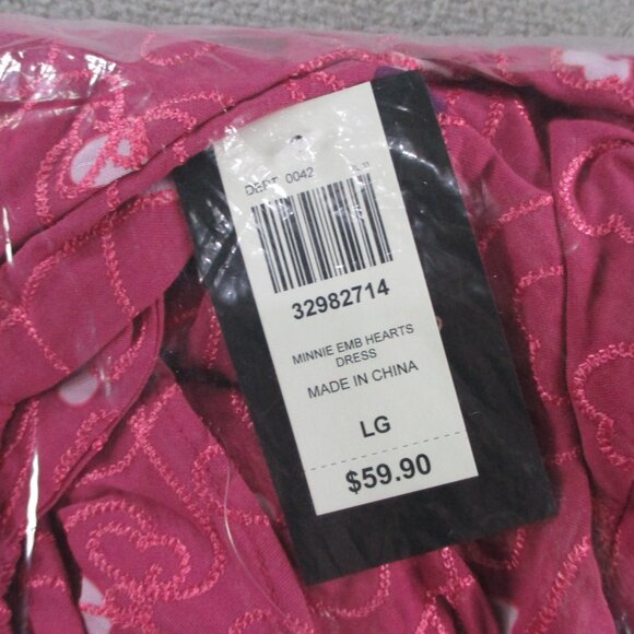 Disney Minnie Mouse Embroidered Hearts Smock Dress Womens Lg BoxLunch Exclusive - Picture 4 of 6